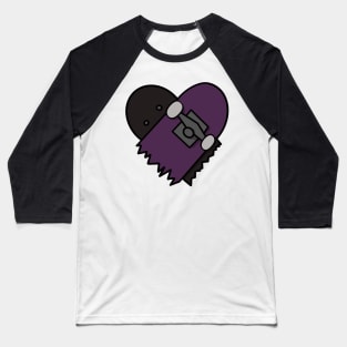 Broken skateboard heart Baseball T-Shirt